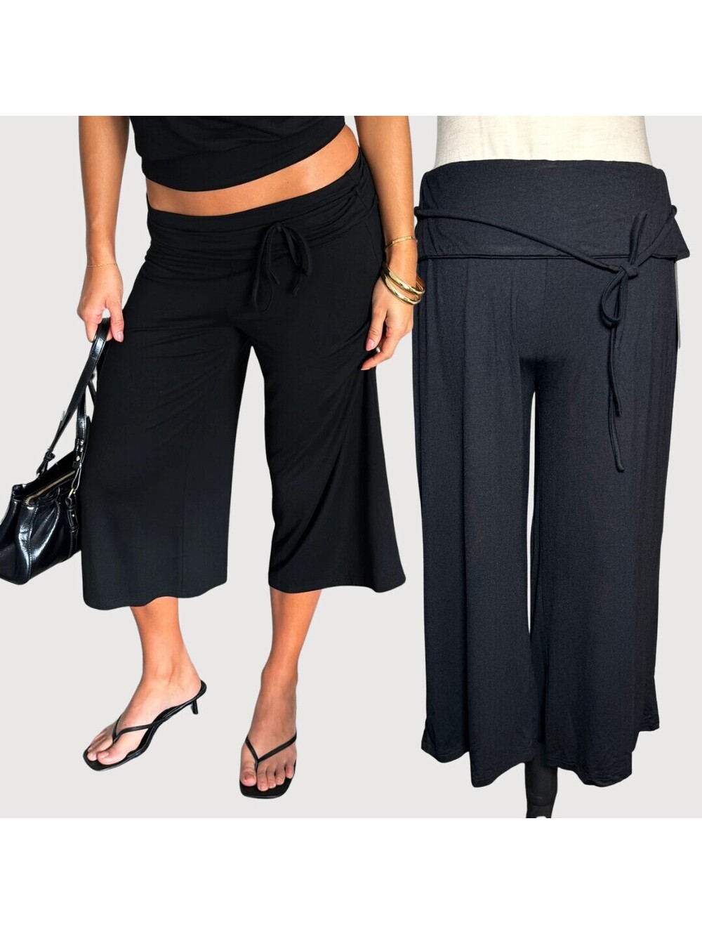 White Fox NWT Valerie 3/4 Capri Pants Black S